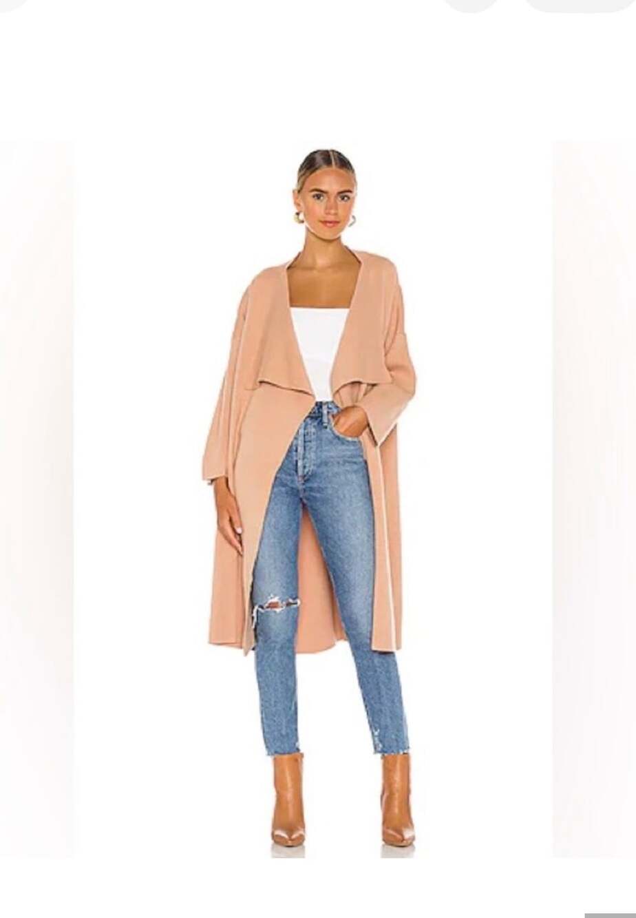 SNDYS Knit Coat Camel Long Duster Cardigan Size M